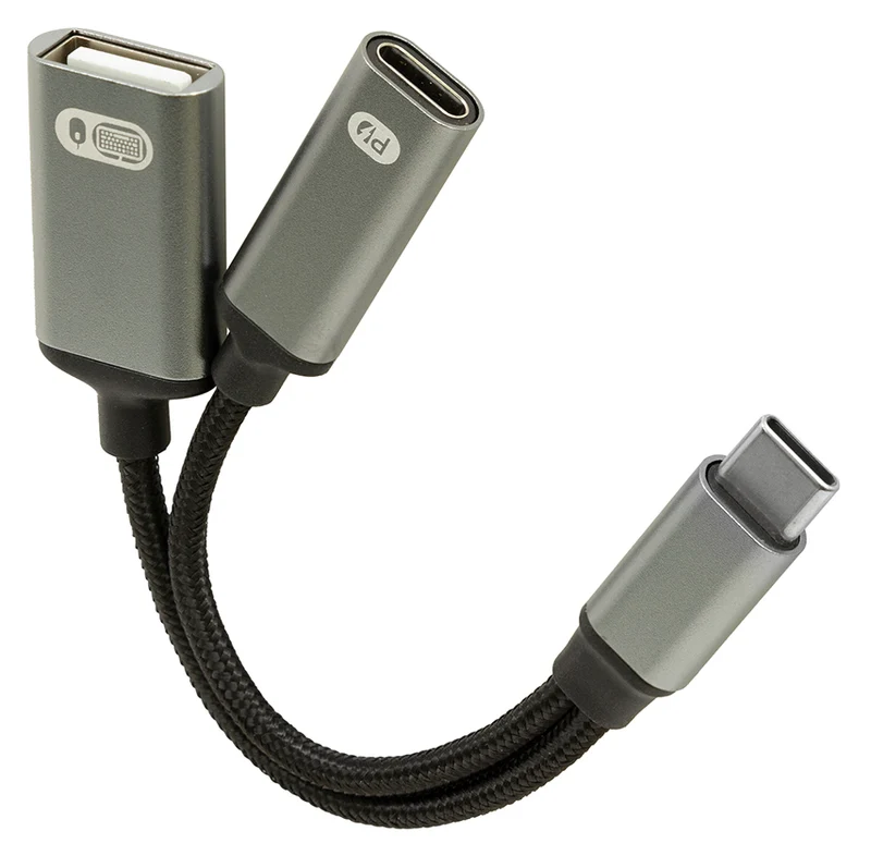 Zubehör - 216478 - USB-C-Splitter zum Laden über USB-C (60W PD) und USB-A (Daten)