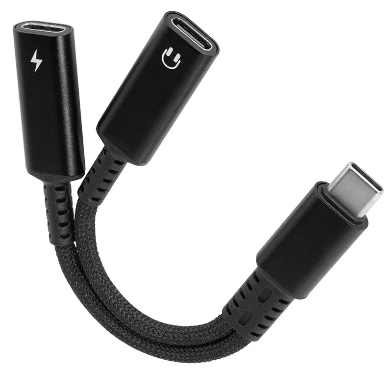 Zubehör - 216476 - USB-C-Splitter zum Laden (60W PD) und für 2.0 Daten/Audio (DAC)