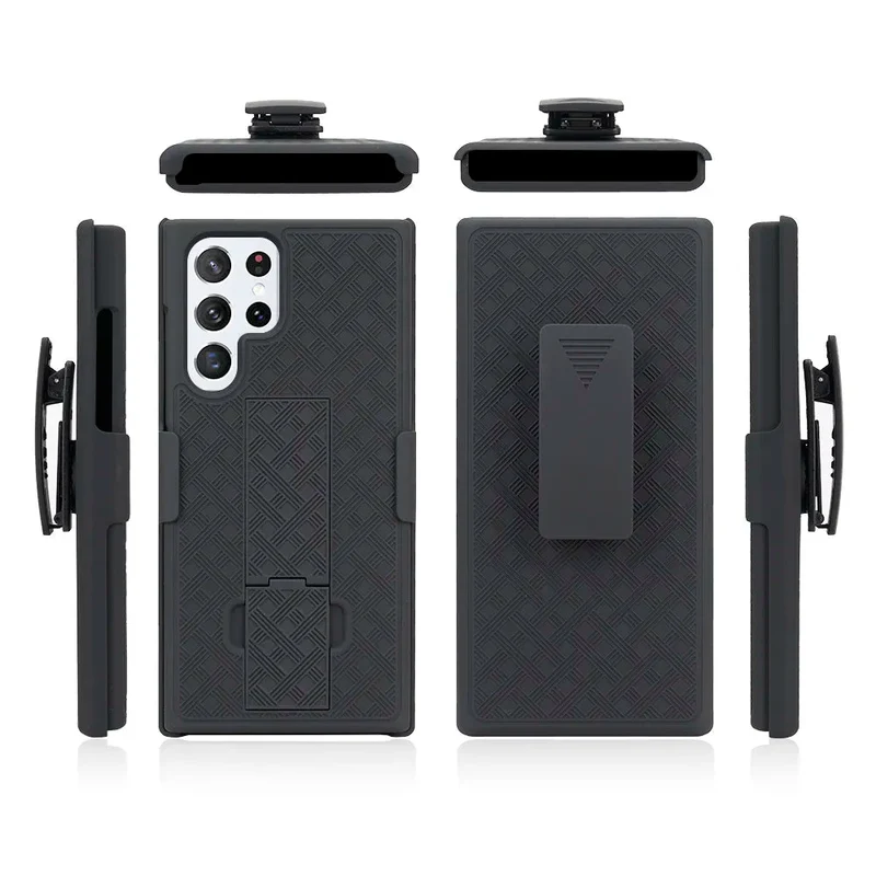 Galaxy S22/ S22 Ultra/ S22 Plus - 2 in 1 Armor Case with Waist Belt Clip