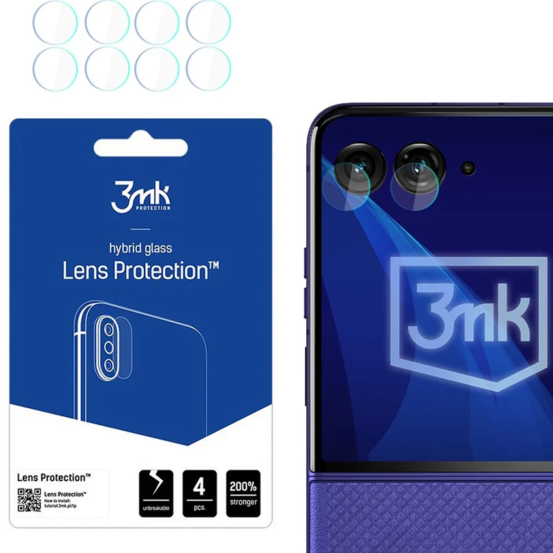 Objektivschutz für Motorola Razr 70, 3mk Lens Protection, 4 Sätze