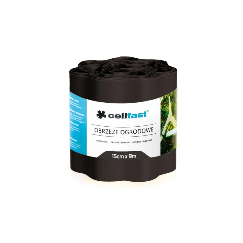 Garten gewellte Kante 15 cm x 9 m Cellfast schwarz