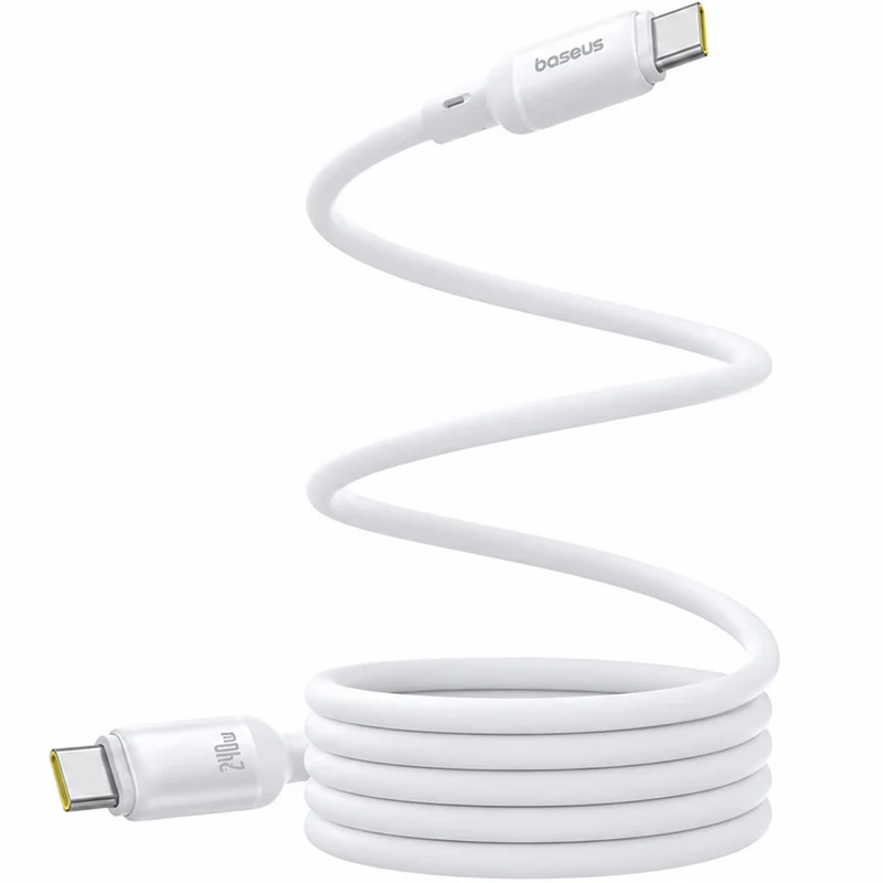Magnetkabel USB-C zu USB-C, PD 240W, 5A, 480 Mb/s, 1m, Baseus PicoGo, Weiß