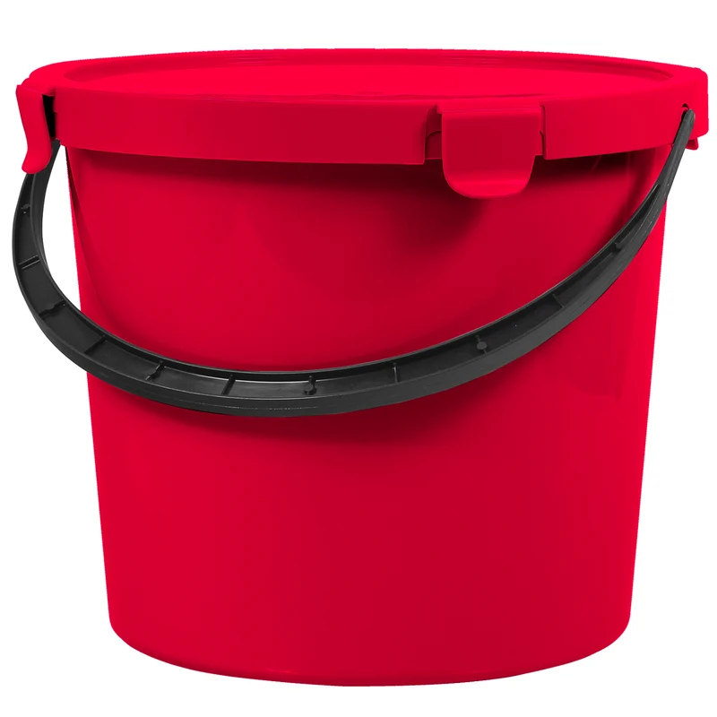 Plast Team Berry 10L Eimer mit Deckel und Griff rot