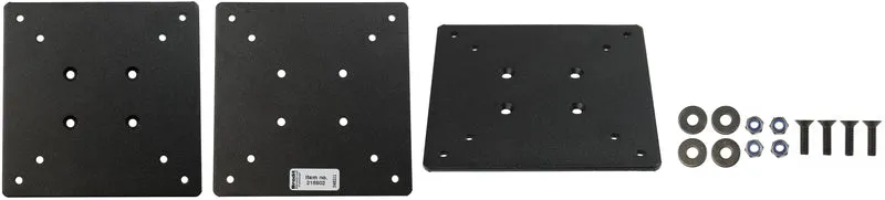 Montageplatte 216502 Schirmbefestigung für Vesa 75mm und 100mm. Mit M4 AMPS-standard Löcher. Metal.