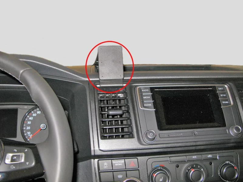 ProClip Fahrzeughalter 855135 - Mittelbefestigung- NUR für Komfort-Armaturenbrett OHNE Deckel auf der mittleren Ablagetasche - Volkswagen Caravelle 16-20, Volkswagen T6 Transporter/Pickup 16-20