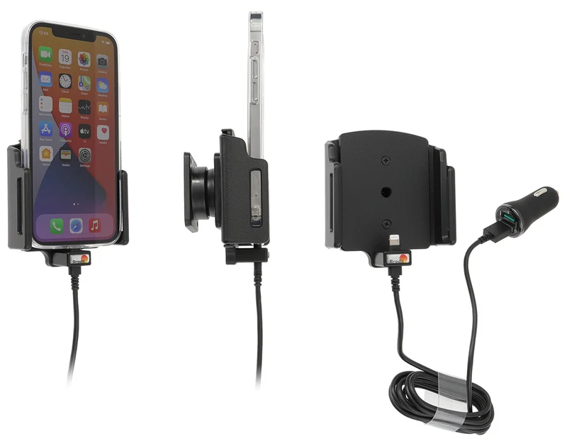 Gerätehalter 721239 mit Ladefunktion - für Smartphones - Apple iPhone 12 Pro, Apple iPhone 13 Pro, Apple iPhone 14 Pro und weitere