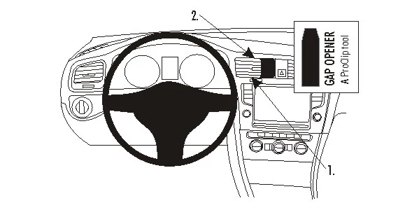 ProClip Fahrzeughalter 854889 - Mittelbefestigung - Volkswagen Golf VII 13-20, Volkswagen Golf VII Variant 13-20, Volkswagen Golf Alltrack 17-20