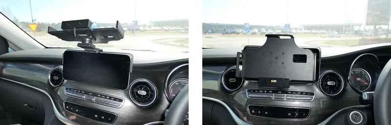 ProClip Fahrzeughalter für Rechtslenker 313574 - Mittelbefestigung- NUR für 10,25"-Display. Einfacher Zugang zu Display und installiertem Gerät - Mercedes Benz V-Klasse 21-24, Mercedes Benz EQV 22-24