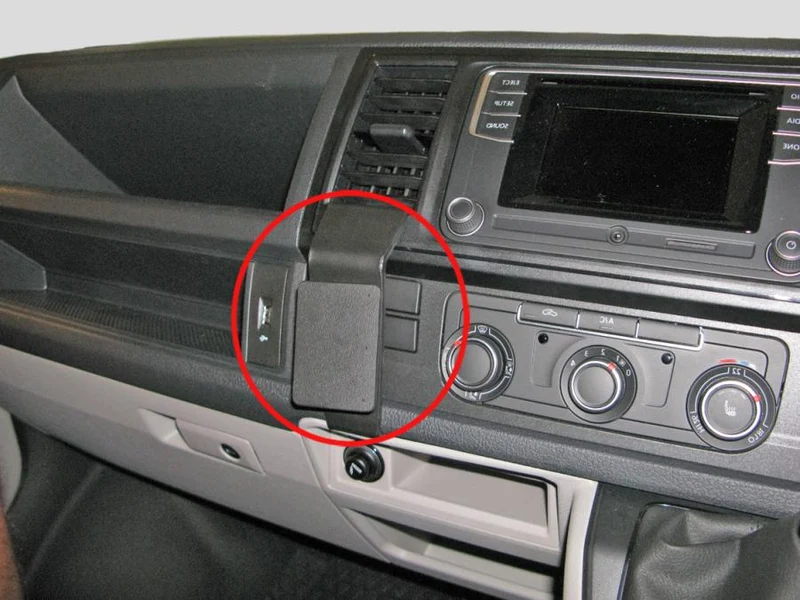 ProClip Fahrzeughalter für Rechtslenker 655136 - Winkelbefestigung- NUR für Komfort-Armaturenbrett OHNE Deckel auf der mittleren Ablagetasche - Volkswagen T6 Transporter/Pickup 16-20, Volkswagen Caravelle 16-20
