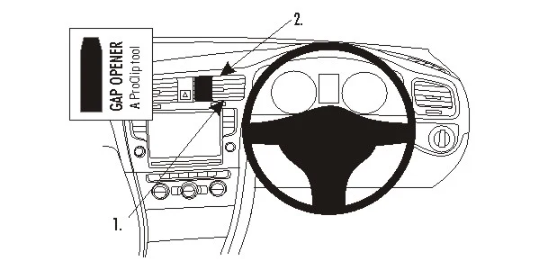 ProClip Fahrzeughalter für Rechtslenker 654889 - Mittelbefestigung - Volkswagen Golf VII 13-20, Volkswagen Golf VII Wagon 13-20, Volkswagen Golf VII Estate 13-20 und weitere