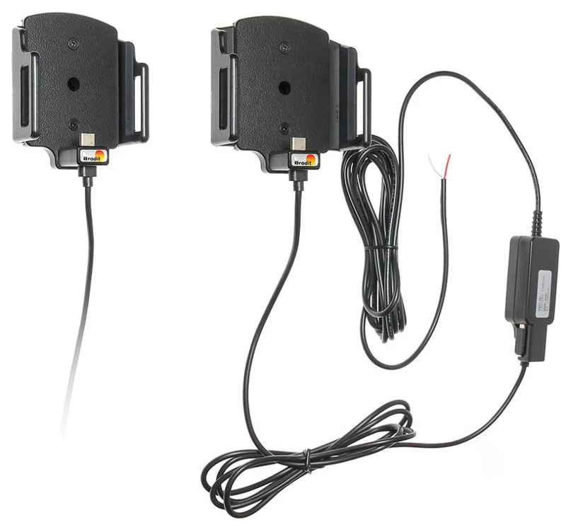 Universal Adjustable Hard-Wired Charging Holder for Medium Phones (Rugged Case)