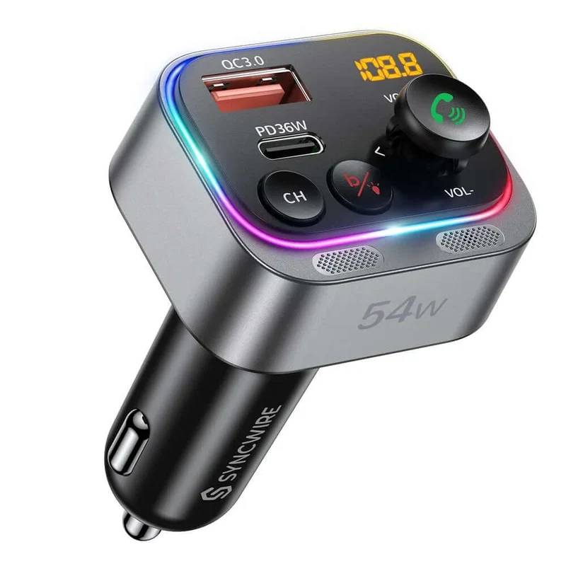 54W Bluetooth 5.3 | 5.4 FM Transmitter Ladegerät Adapter