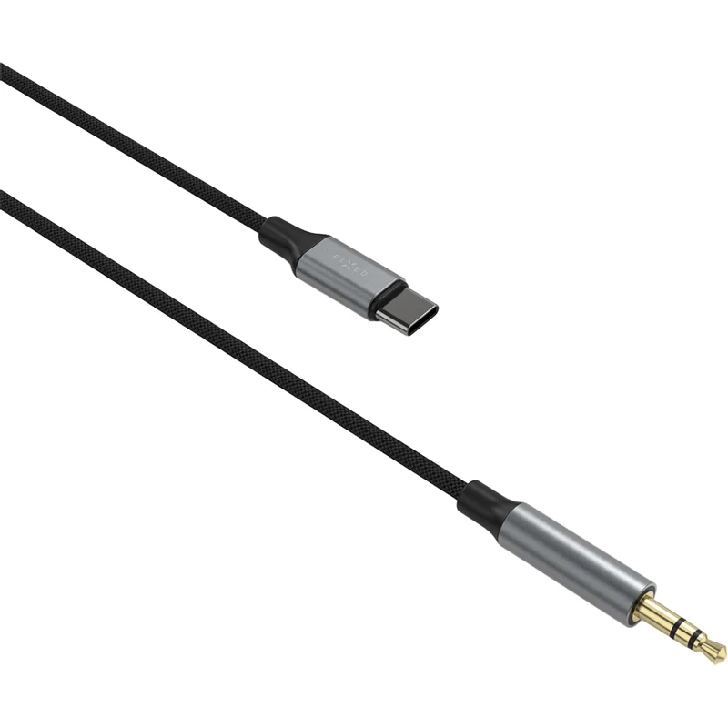 Adapter Audio USB-C (Stecker) auf 3.5 mm Klinke (Stecker), Fixed Link, 1.5 m, Dunkelgrau