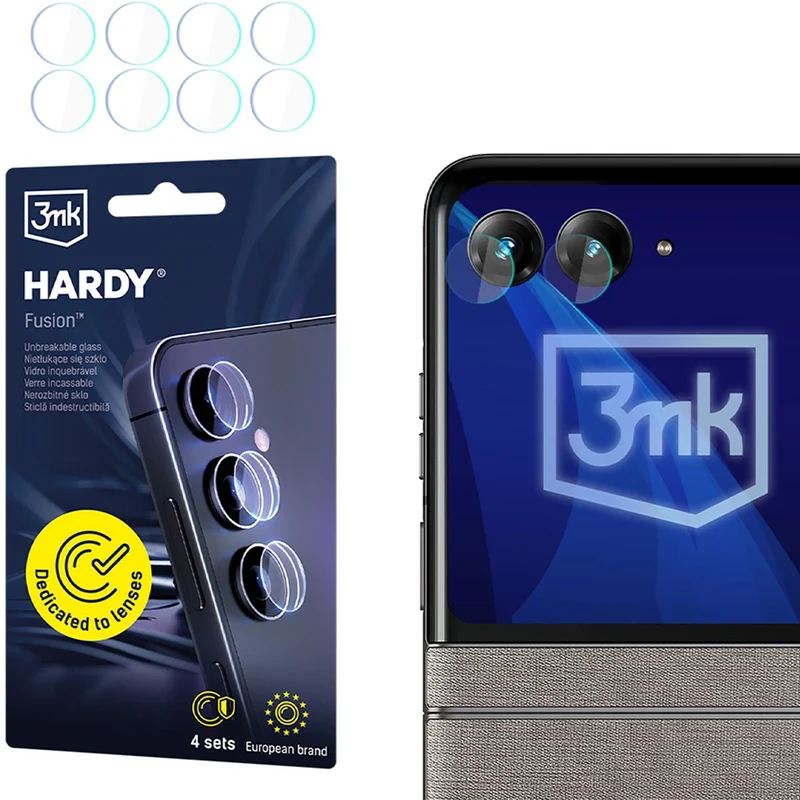 4x Hybridglas Kameraschutz für Motorola Razr 70 Plus / 70 Ultra, 3mk Hardy Fusion Lens Protection