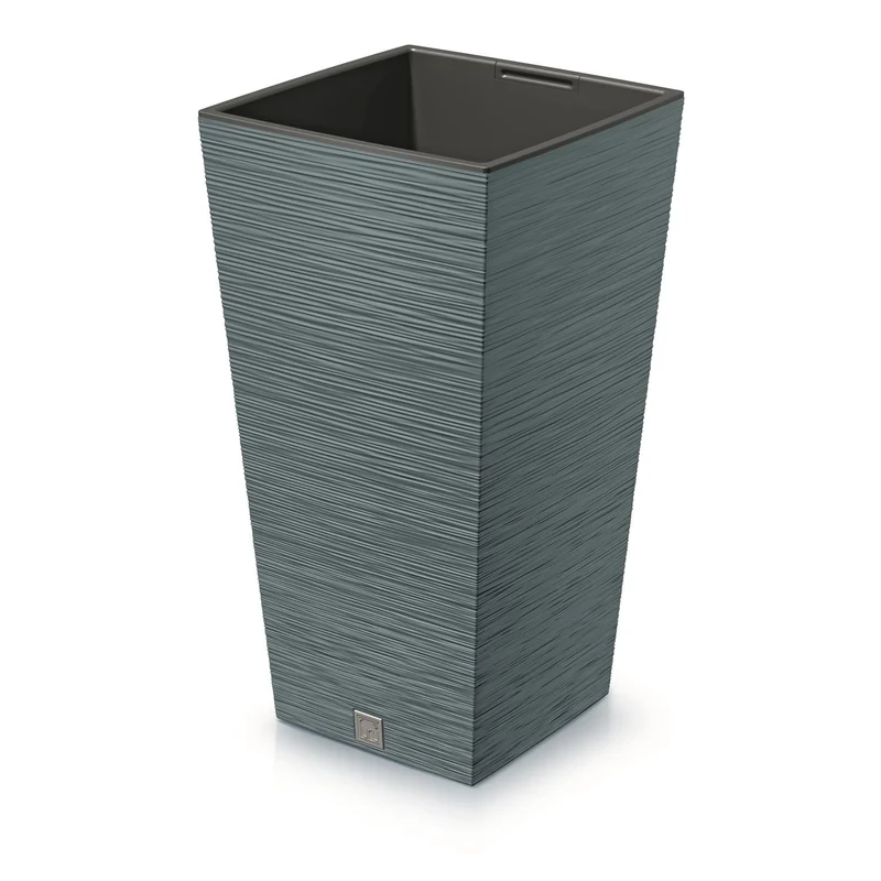 Prosperplast Tall Planter Blumentopf mit Einsatz 19L Scandinavian Blue 24x24x45cm Indoor Outdoor Garten Haus Terrasse Balkon Wetterfest