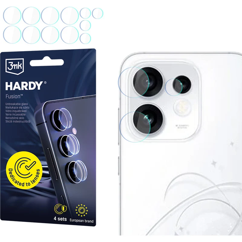 4x Hybridglas Kameraschutz für Linsen für Oppo Reno16 / Reno16 Pro 5G, 3mk Hardy Fusion Lens Protection