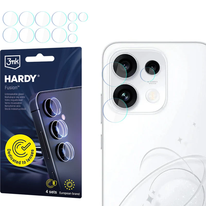 4x Hybridglas Kameraschutz für Linsen für Oppo Reno16 F / Reno16 FS, 3mk Hardy Fusion Lens Protection