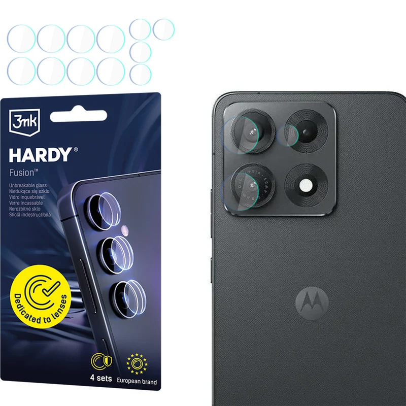 4x Hybridglas Kameraschutz für Linsen für Motorola Edge 70 Max, 3mk Hardy Fusion Lens Protection