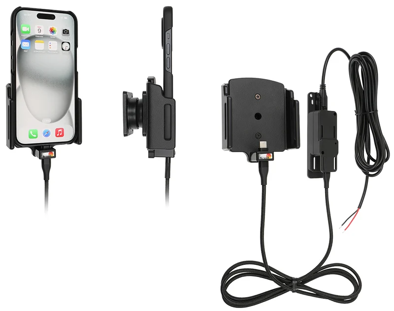 Gerätehalter 727370 mit Ladefunktion - für Smartphones - Apple iPhone 17 Pro, Apple iPhone 17, Apple iPhone 16e und weitere