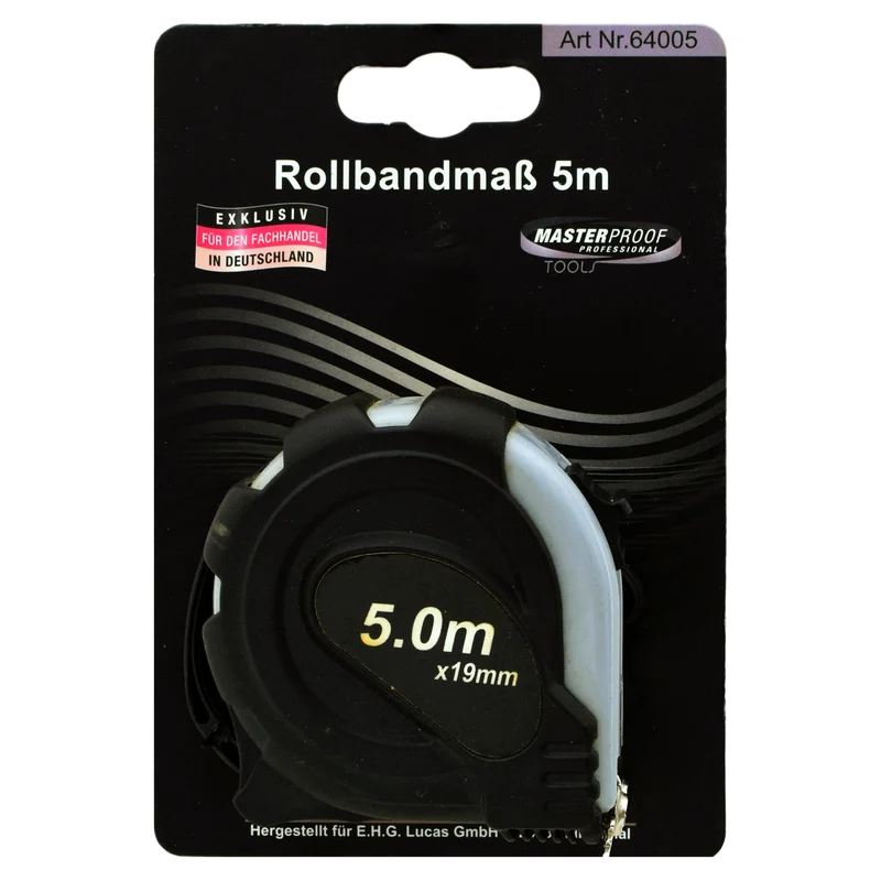 Rollbandmaß - Aufrollautomatik - Stopper - 5 m