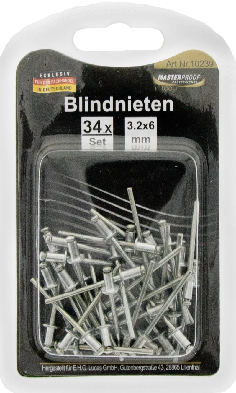 Blindnieten 3,2 x 6 mm