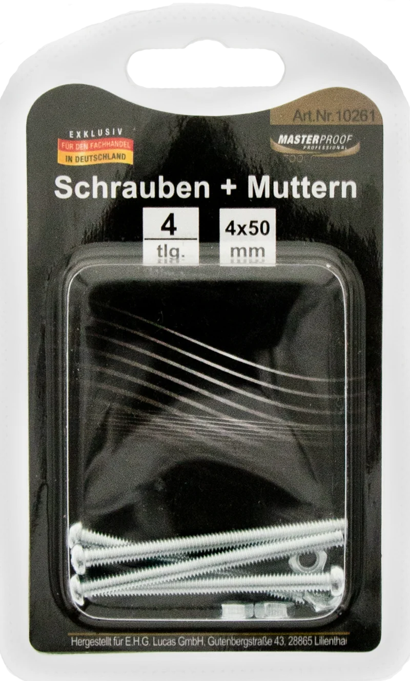 Schrauben und Muttern 4 x 50 mm