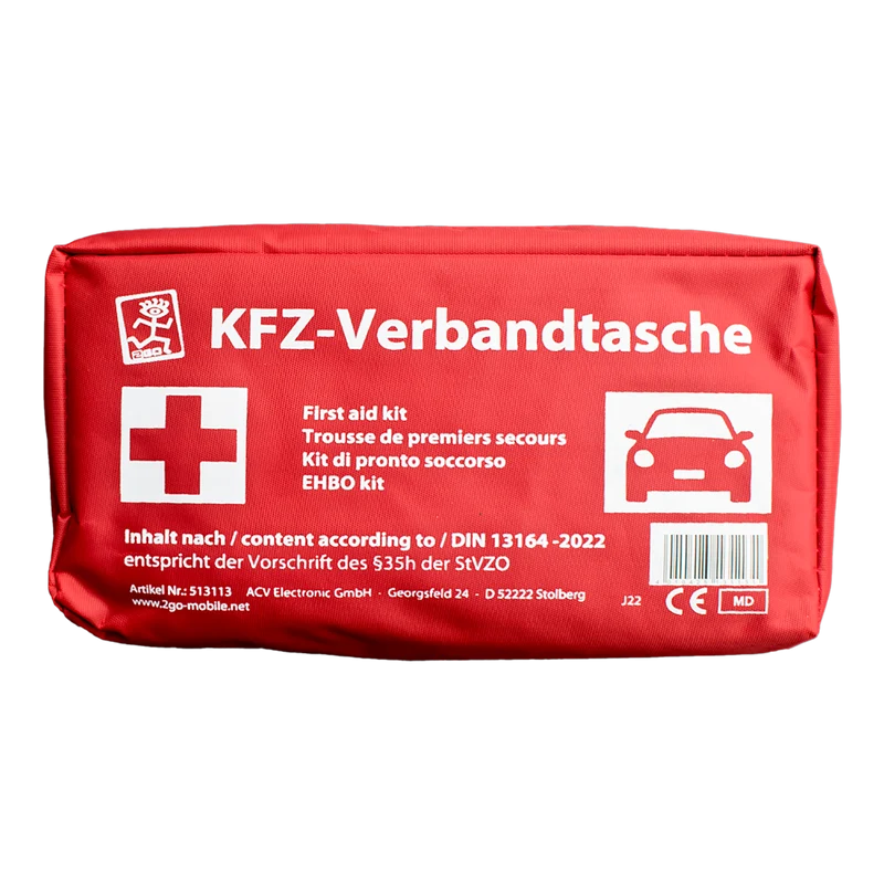 Auto-Verbandstasche - nach DIN 13164:2022 - inkl. 2 x Mundschutzmaske