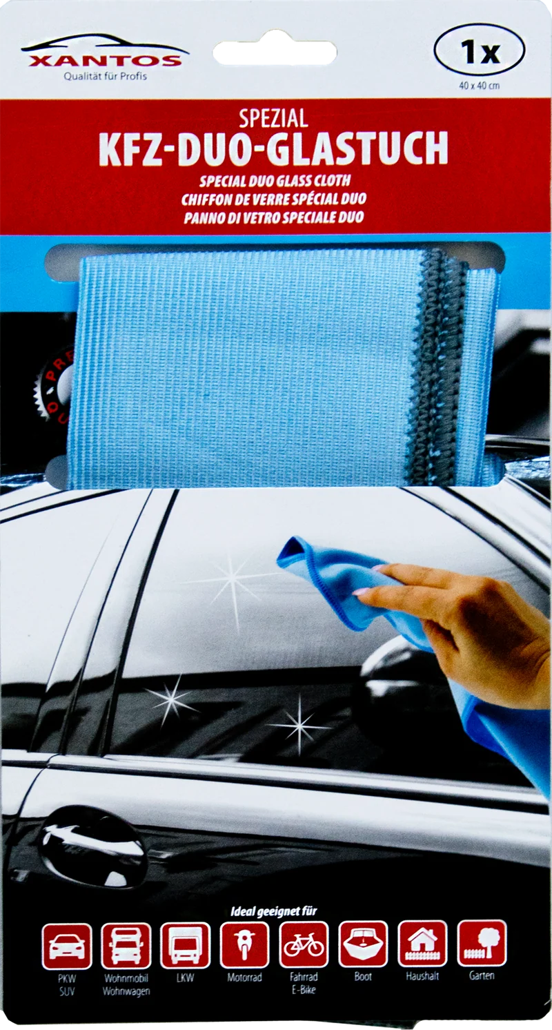 DUO-Glasreinigungstuch blau