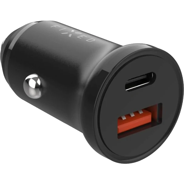 Autoladegerät mit USB-C PD und USB-A, 20W, Fixed Car Charger, Schwarz