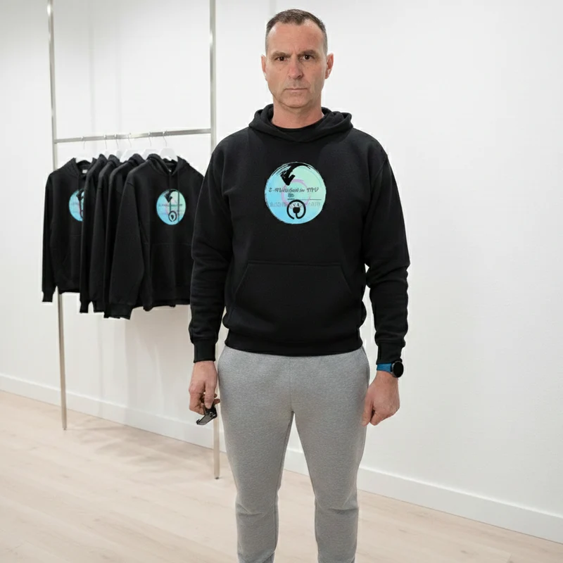 Unisex-Kapuzenpullover mit Logo vorne groß und Hinten Groß (E-Mobilität in MV)