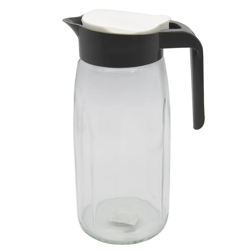 Glaskaraffe Glas Karaffe Krug 1,45L Wasserkaraffe Deckel Glaskrug Kanne Saftkrug