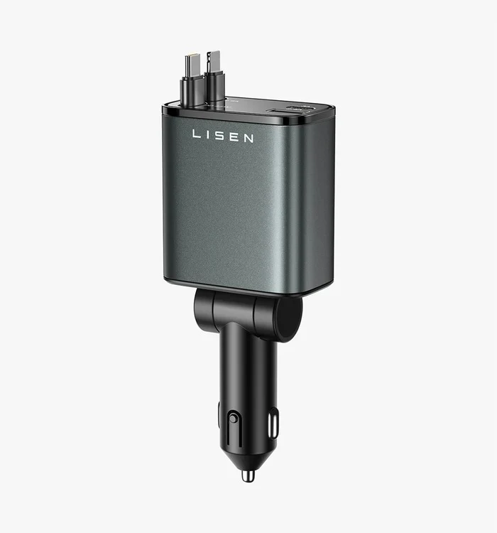 LISEN 84W Auto-Ladegerät – mit einziehbarem USB-C Kabel