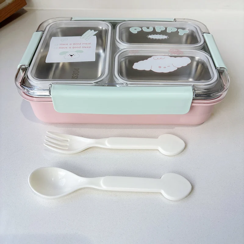 Mehrfach-Compartment Lunchbox mit Besteck
