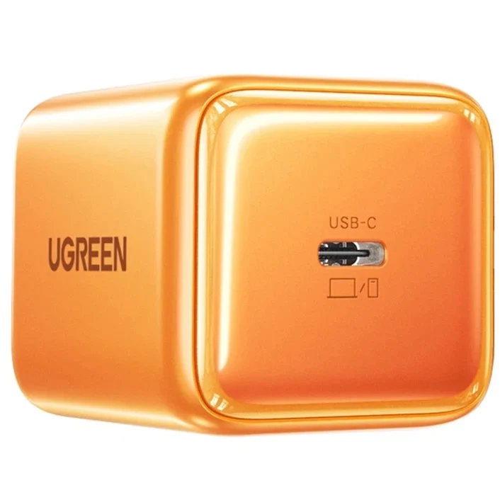 Schnell-Ladegerät GaN mit USB-C, 45W Super Fast Charging 2.0, Ugreen X524 Zapix, Orange