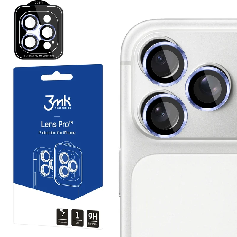 Objektivschutz für iPhone 18 Pro Max / 18 Pro, 3mk Lens Protection Pro, Hellblau