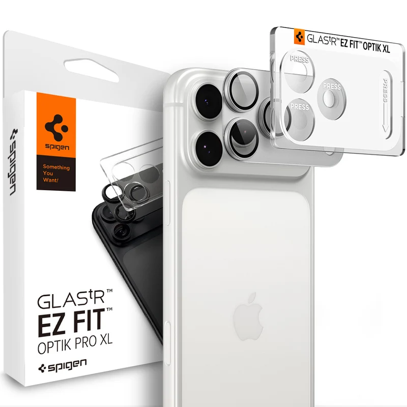 Glas für die Kamera für iPhone 18 Pro Max, Spigen Glas.tR Ez Fit Optik Pro XL 1-Pack, Silbern