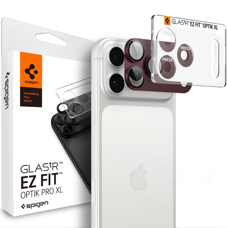 Glas für die Kamera für iPhone 18 Pro, Spigen Glas.tR Ez Fit Optik Pro XL 1-Pack, Rotwein