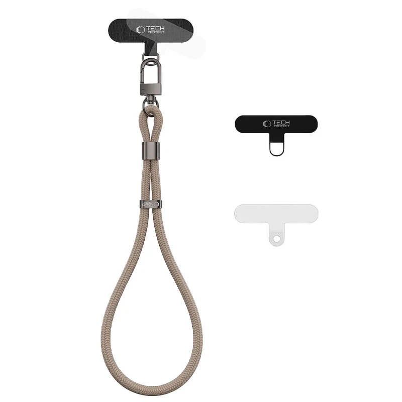 Handy Lanyard für das Handgelenk, universell, Tech-Protect C11S Rope Wrist Strap, Beige