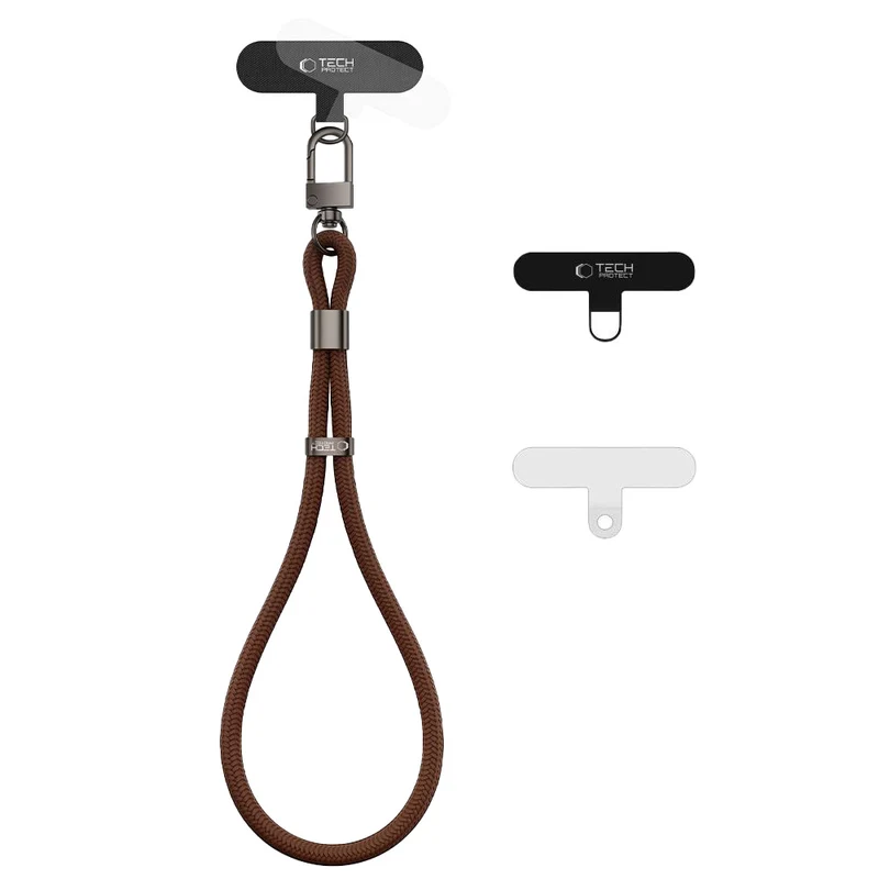 Handy Lanyard für das Handgelenk, universell, Tech-Protect C11S Rope Wrist Strap, Braun