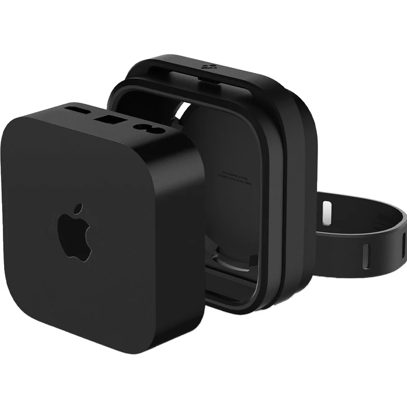 Halterung für Apple TV 4K 3. Gen (2022), Spigen Silicone Fit Mount, Schwarz