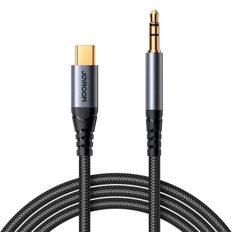 Audiokabel Mini-jack AUX 3,5 mm zu USB-C, Joyroom SY-A07, 1,2m, Schwarz