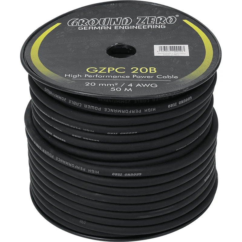 20mm² Powerkabel Schwarz CCA
