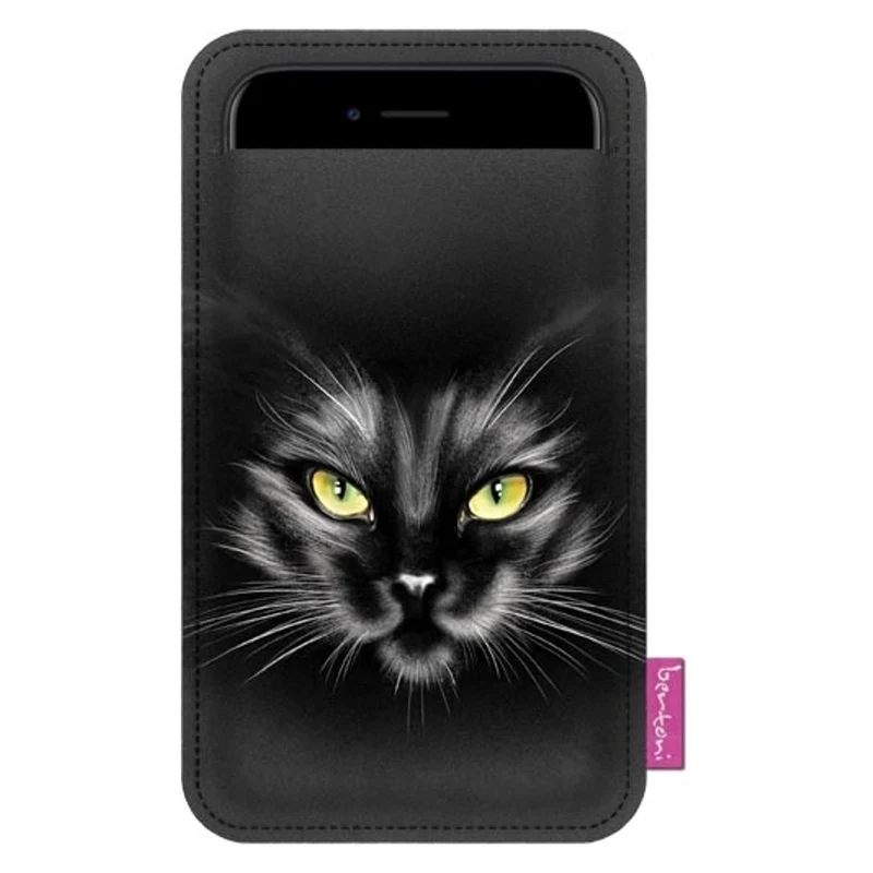 Bertoni Smartphone-Tasche, aus ökologischem Filz, 105x195 mm, Muster Nero, EE0033