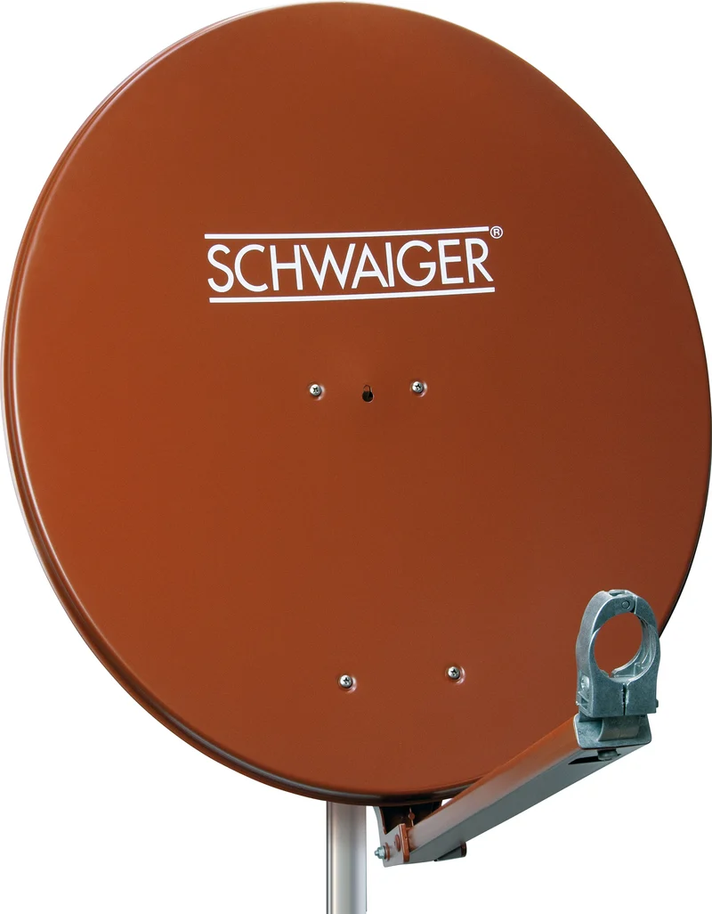 Aluminium Satellitenschüssel 80 cm vormontiert ziegelrot