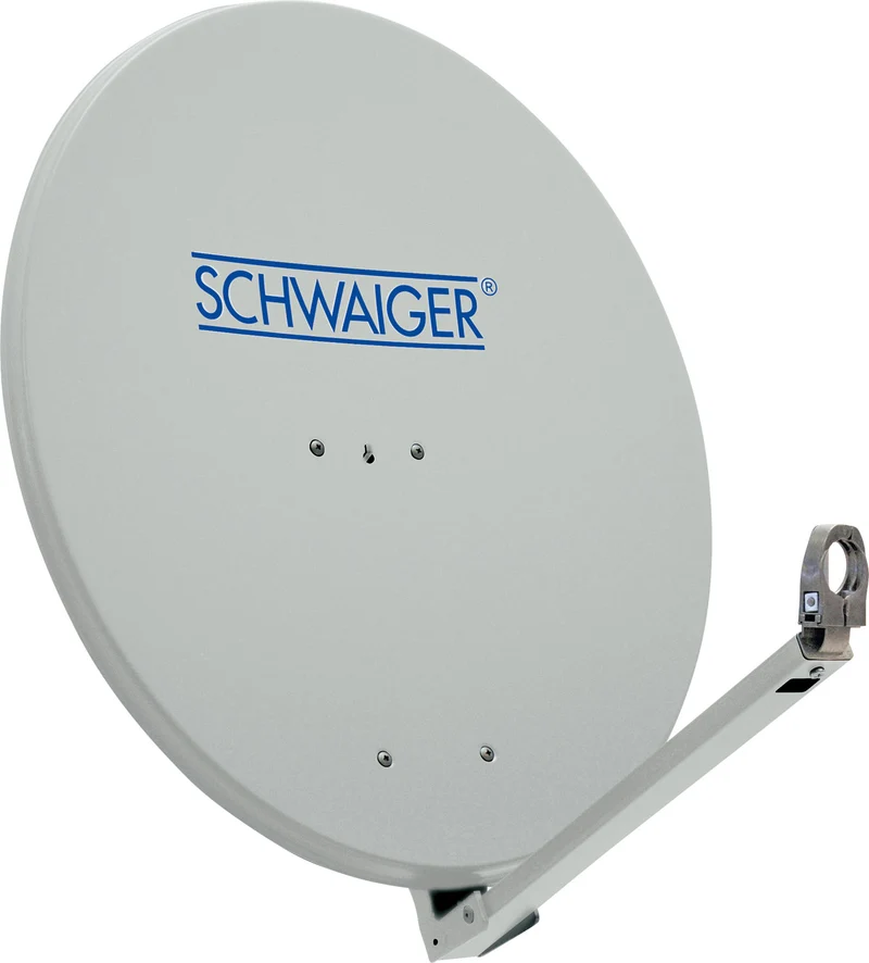 Aluminium Satellitenschüssel 80 cm vormontiert hellgrau