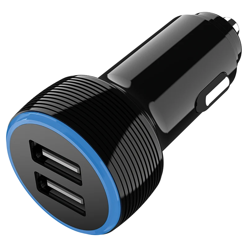 Kfz-Ladegerät 12 V / 24 V - 2 x USB A - 12 W - 2400 mA - schwarz