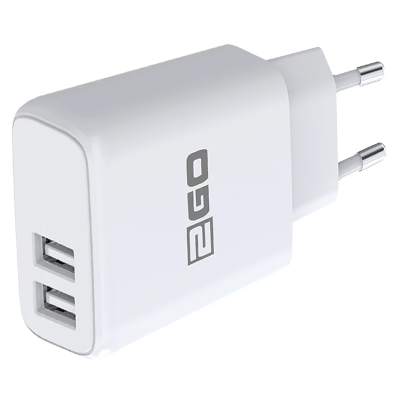Netz-Ladegerät 100 V - 240 V - 2 x USB A - 10 W - 2100 mA - weiß