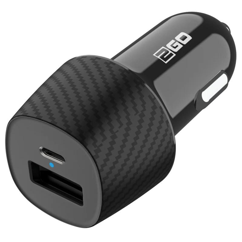 Kfz-Ladegerät 12 V / 24 V - Power Delivery & FastCharge - 1 x USB A & 1 x USB Type-C - 20 W - 3000 mA - schwarz