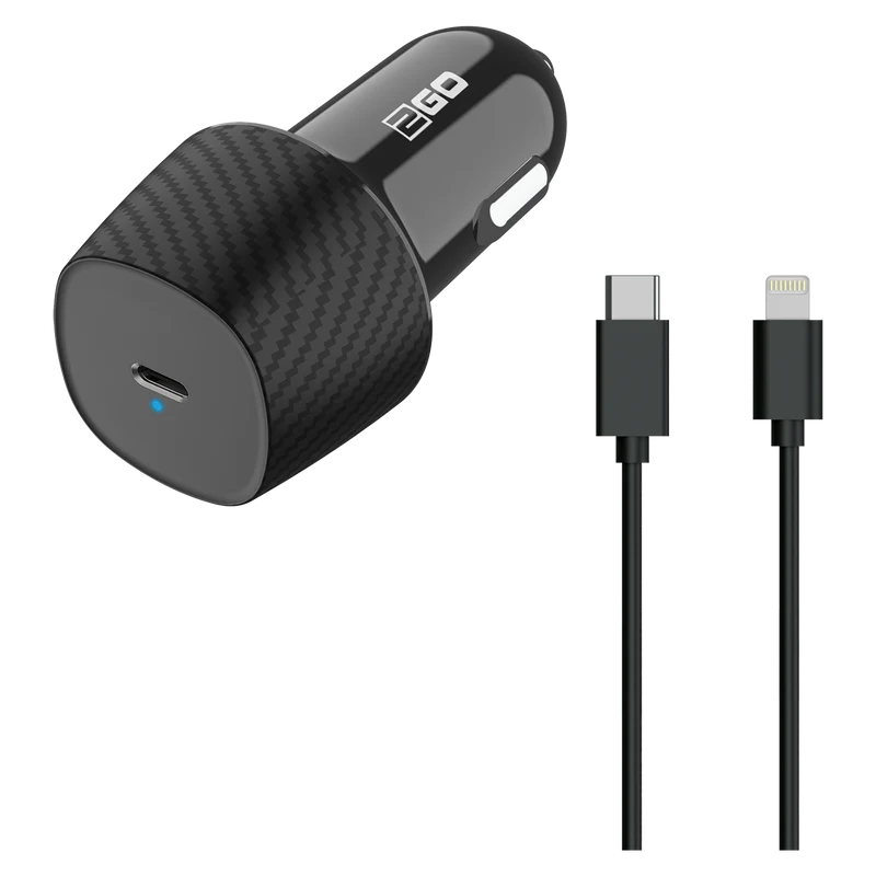 Kfz-Ladeset 12 V / 24 V - (2-teilig) - Power Delivery - 1 x USB Type-C - 20 W - 3000 mA - schwarz
