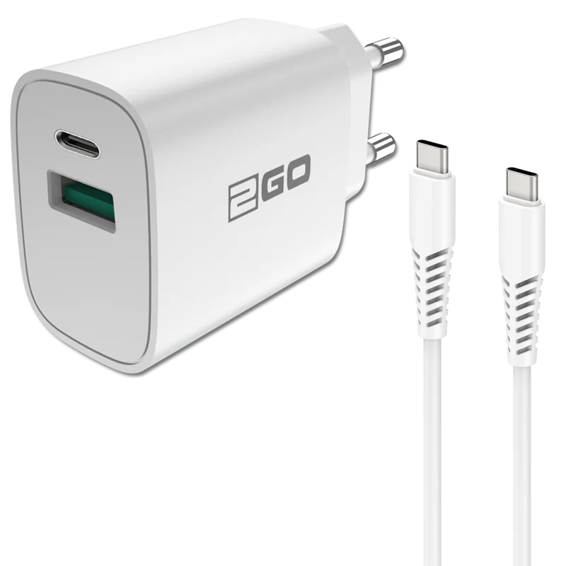 Netz-Ladeset 100 V - 240 V - 2-teilig - Power Delivery - USB Type-C Kabel - 20 W - 3000 mA - weiß